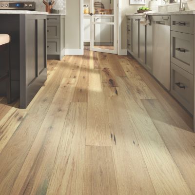 hardwood flooring in a bright kitchen